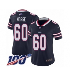 Women's Buffalo Bills #60 Mitch Morse Limited Navy Blue Inverted Legend 100th Season Football Jersey
