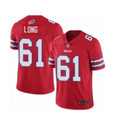 Men's Buffalo Bills #61 Spencer Long Limited Red Rush Vapor Untouchable Football Jersey