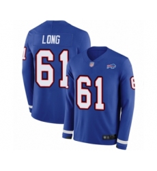 Men's Buffalo Bills #61 Spencer Long Limited Royal Blue Therma Long Sleeve Football Jersey