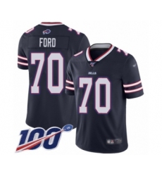 Men's Buffalo Bills #70 Cody Ford Limited Navy Blue Inverted Legend 100th Season Football Jersey