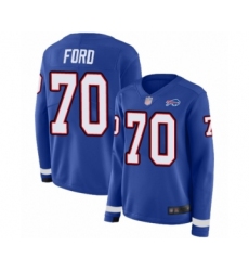 Women's Buffalo Bills #70 Cody Ford Limited Royal Blue Therma Long Sleeve Football Jersey
