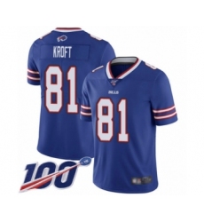 Men's Buffalo Bills #81 Tyler Kroft Royal Blue Team Color Vapor Untouchable Limited Player 100th Season Football Jersey