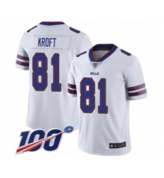 Men's Buffalo Bills #81 Tyler Kroft White Vapor Untouchable Limited Player 100th Season Football Jersey