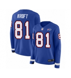 Women's Buffalo Bills #81 Tyler Kroft Limited Royal Blue Therma Long Sleeve Football Jersey