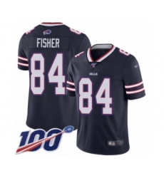 Men's Buffalo Bills #84 Jake Fisher Limited Navy Blue Inverted Legend 100th Season Football Jersey