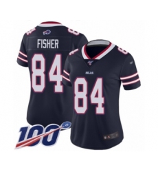 Women's Buffalo Bills #84 Jake Fisher Limited Navy Blue Inverted Legend 100th Season Football Jersey