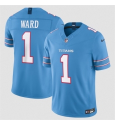 Men's Tennessee Titans #1 Cameron Ward Light Blue 2026 F.U.S.E. Vapor Limited Stitched Football Jersey