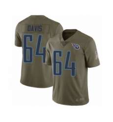 Men's Tennessee Titans #64 Nate Davis Limited Olive 2017 Salute to Service Football Jersey