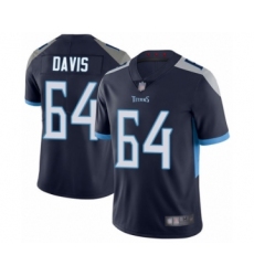 Men's Tennessee Titans #64 Nate Davis Navy Blue Team Color Vapor Untouchable Limited Player Football Jersey