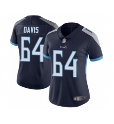 Women's Tennessee Titans #64 Nate Davis Navy Blue Team Color Vapor Untouchable Limited Player Football Jersey