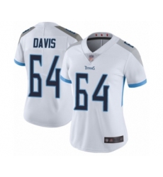 Women's Tennessee Titans #64 Nate Davis White Vapor Untouchable Limited Player Football Jersey