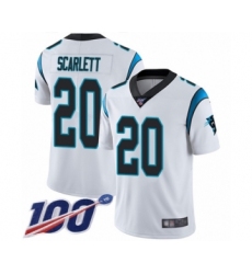 Men's Carolina Panthers #20 Jordan Scarlett White Vapor Untouchable Limited Player 100th Season Football Jersey
