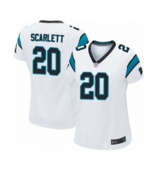 Women's Carolina Panthers #20 Jordan Scarlett Game White Football Jersey
