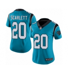 Women's Carolina Panthers #20 Jordan Scarlett Limited Blue Rush Vapor Untouchable Football Jersey