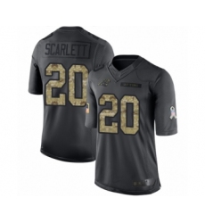 Youth Carolina Panthers #20 Jordan Scarlett Limited Black 2016 Salute to Service Football Jersey