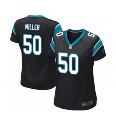Women's Carolina Panthers #50 Christian Miller Game Black Team Color Football Jersey