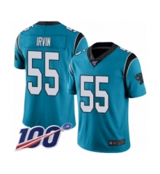 Men's Carolina Panthers #55 Bruce Irvin Blue Alternate Vapor Untouchable Limited Player 100th Season Football Jersey