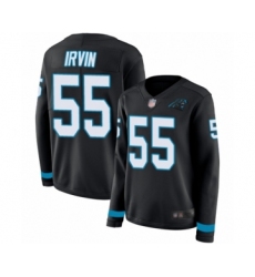 Women's Carolina Panthers #55 Bruce Irvin Limited Black Therma Long Sleeve Football Jersey