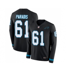 Men's Carolina Panthers #61 Matt Paradis Limited Black Therma Long Sleeve Football Jersey