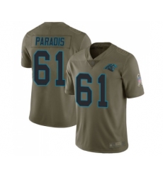 Men's Carolina Panthers #61 Matt Paradis Limited Olive 2017 Salute to Service Football Jersey