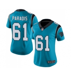 Women's Carolina Panthers #61 Matt Paradis Limited Blue Rush Vapor Untouchable Football Jersey