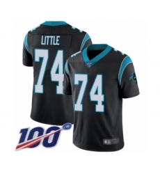 Men's Carolina Panthers #74 Greg Little Black Team Color Vapor Untouchable Limited Player 100th Season Football Jersey