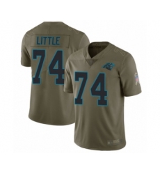 Men's Carolina Panthers #74 Greg Little Limited Olive 2017 Salute to Service Football Jersey