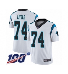 Men's Carolina Panthers #74 Greg Little White Vapor Untouchable Limited Player 100th Season Football Jersey