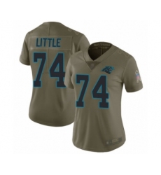 Women's Carolina Panthers #74 Greg Little Limited Olive 2017 Salute to Service Football Jersey