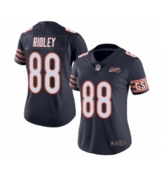 Women's Chicago Bears #88 Riley Ridley Navy Blue Team Color 100th Season Limited Football Jersey