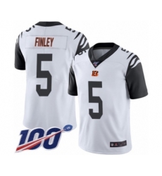 Men's Cincinnati Bengals #5 Ryan Finley Limited White Rush Vapor Untouchable 100th Season Football Jersey