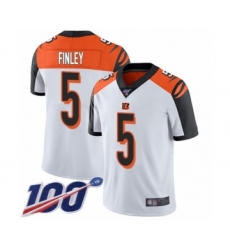 Men's Cincinnati Bengals #5 Ryan Finley White Vapor Untouchable Limited Player 100th Season Football Jersey