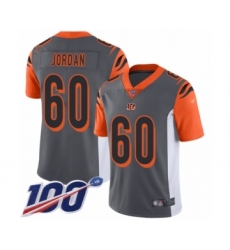 Youth Cincinnati Bengals #60 Michael Jordan Limited Silver Inverted Legend 100th Season Football Jersey