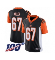 Men's Cincinnati Bengals #67 John Miller Black Team Color Vapor Untouchable Limited Player 100th Season Football Jersey