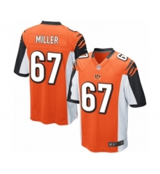 Men's Cincinnati Bengals #67 John Miller Game Orange Alternate Football Jersey