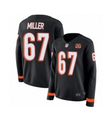 Women's Cincinnati Bengals #67 John Miller Limited Black Therma Long Sleeve Football Jersey