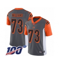 Youth Cincinnati Bengals #73 Jonah Williams Limited Silver Inverted Legend 100th Season Football Jersey