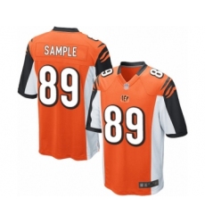 Men's Cincinnati Bengals #89 Drew Sample Game Orange Alternate Football Jersey
