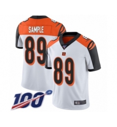 Men's Cincinnati Bengals #89 Drew Sample White Vapor Untouchable Limited Player 100th Season Football Jersey