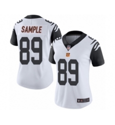 Women's Cincinnati Bengals #89 Drew Sample Limited White Rush Vapor Untouchable Football Jersey