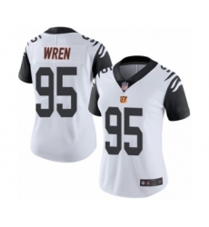 Women's Cincinnati Bengals #95 Renell Wren Limited White Rush Vapor Untouchable Football Jersey