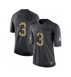 Men's Miami Dolphins #3 Josh Rosen Limited Black 2016 Salute to Service Football Jersey