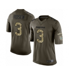 Men's Miami Dolphins #3 Josh Rosen Limited Green Salute to Service Football Jersey