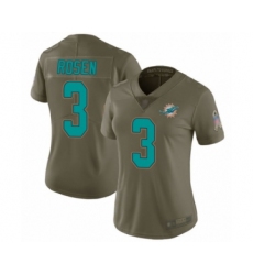 Women's Miami Dolphins #3 Josh Rosen Limited Olive 2017 Salute to Service Football Jersey