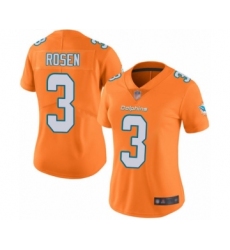 Women's Miami Dolphins #3 Josh Rosen Limited Orange Rush Vapor Untouchable Football Jersey