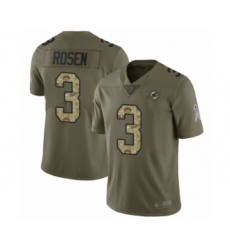 Youth Miami Dolphins #3 Josh Rosen Limited Olive Camo 2017 Salute to Service Football Jersey