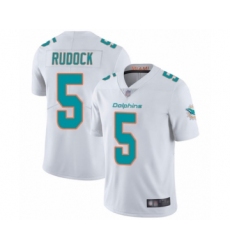 Men's Miami Dolphins #5 Jake Rudock White Vapor Untouchable Limited Player Football Jersey