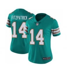 Women's Miami Dolphins #14 Ryan Fitzpatrick Aqua Green Alternate Vapor Untouchable Limited Player Football Jersey