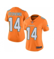 Women's Miami Dolphins #14 Ryan Fitzpatrick Limited Orange Rush Vapor Untouchable Football Jersey