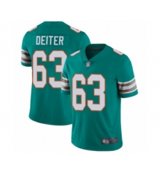Men's Miami Dolphins #63 Michael Deiter Aqua Green Alternate Vapor Untouchable Limited Player Football Jersey